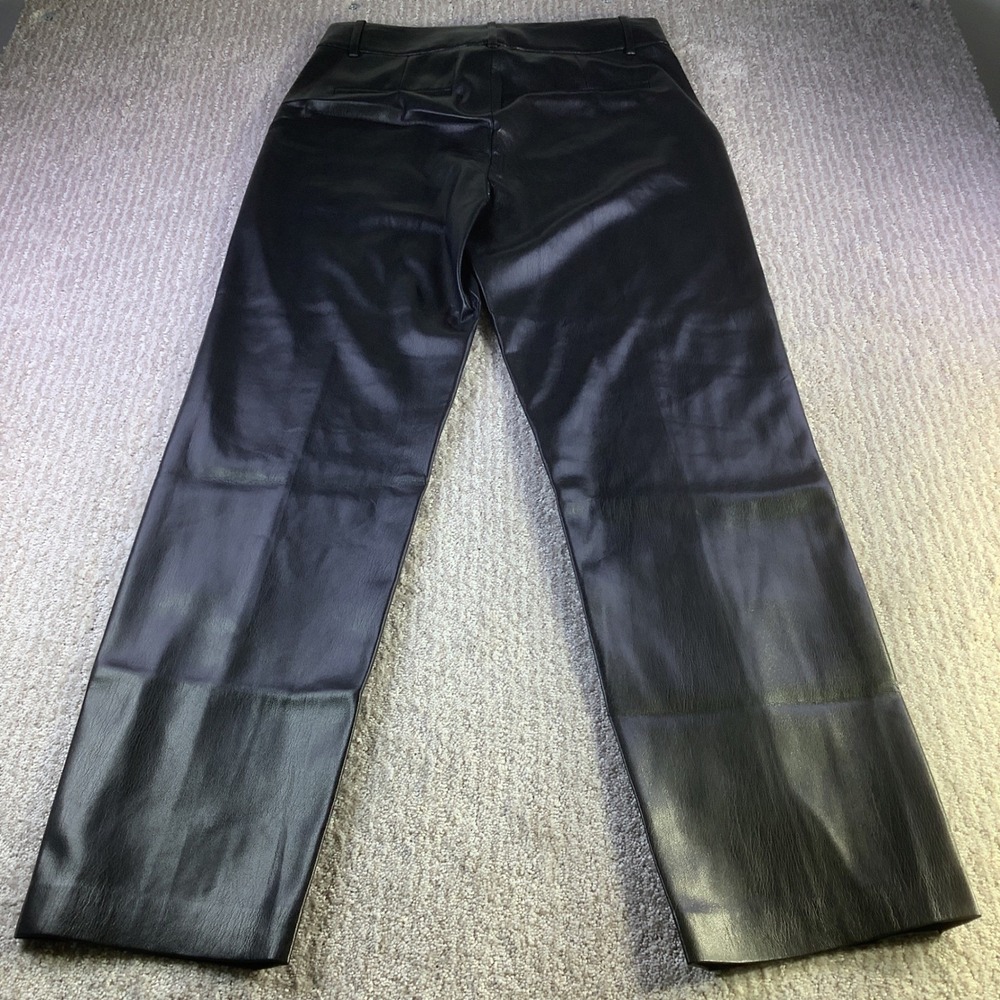 Alice + Olivia Classics Black Faux Leather Pants Womens Size‎ 6 NWT